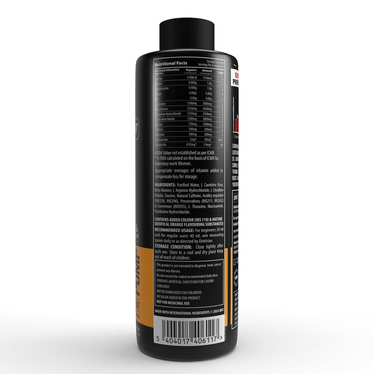 QNT Carni-Pump Ripping Pre-Workout Liquid 25 Servings