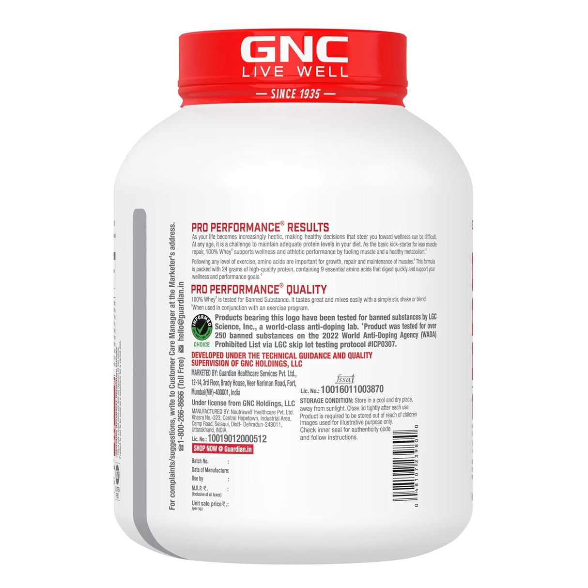 GNC Pro Performance 100% Whey Protein - 4 Lbs