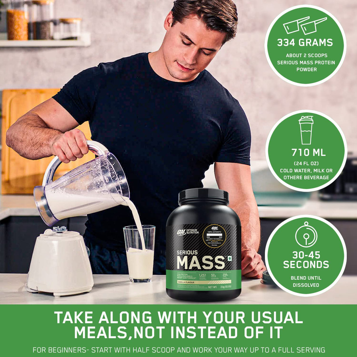 Optimum Nutrition (ON) Serious Mass - 2.2 Lbs