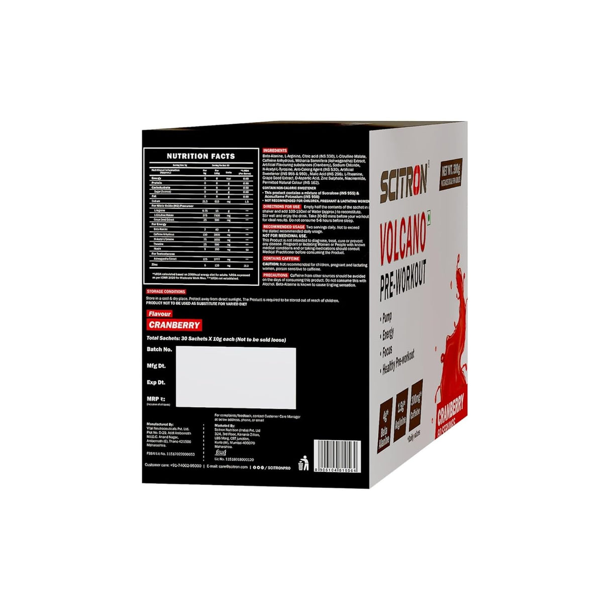 Scitron Volcano Pre Workout 300g, (60 Servings)
