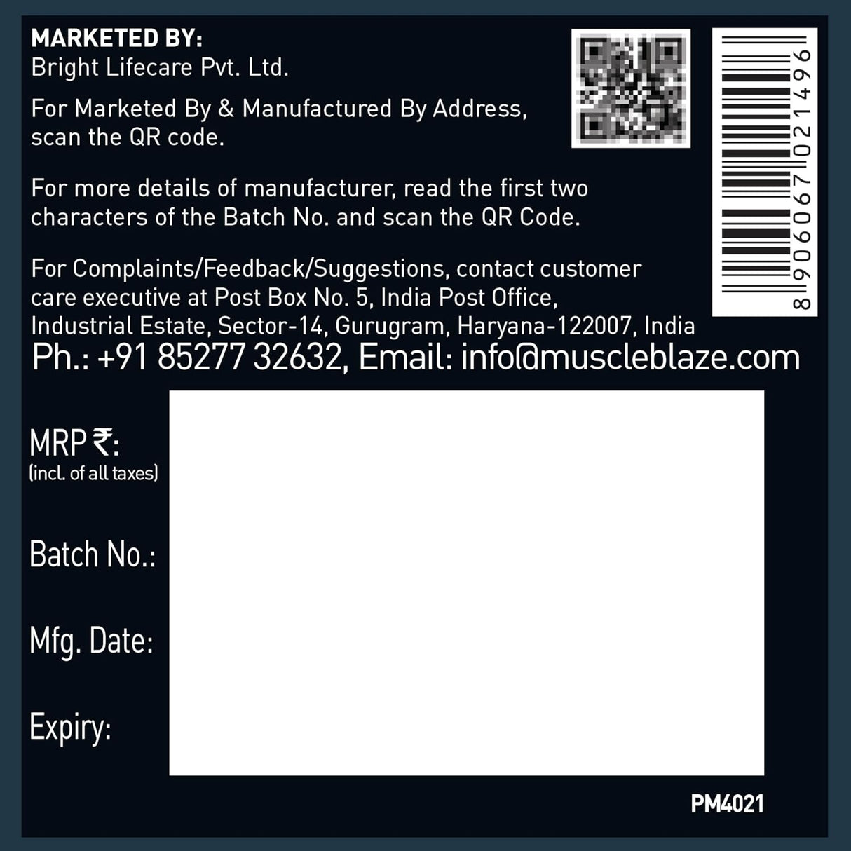 MuscleBlaze Micronized L-Glutamine 250 g