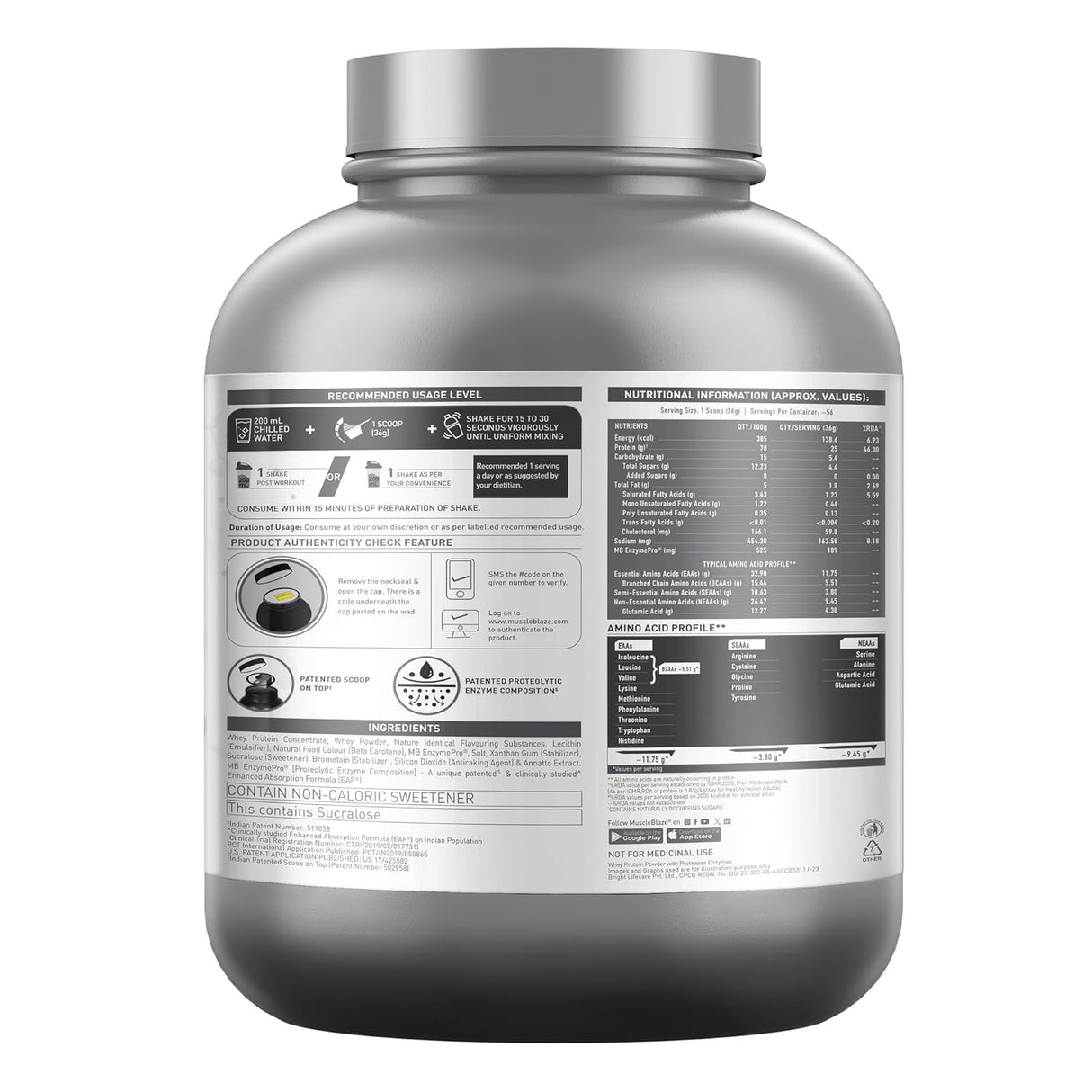 MuscleBlaze Biozyme Performance Whey - 4.4 Lbs