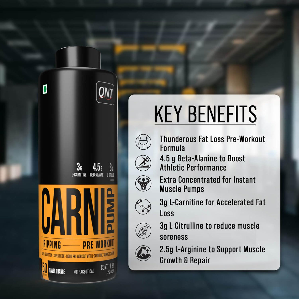 QNT Carni-Pump Ripping Pre-Workout Liquid 25 Servings