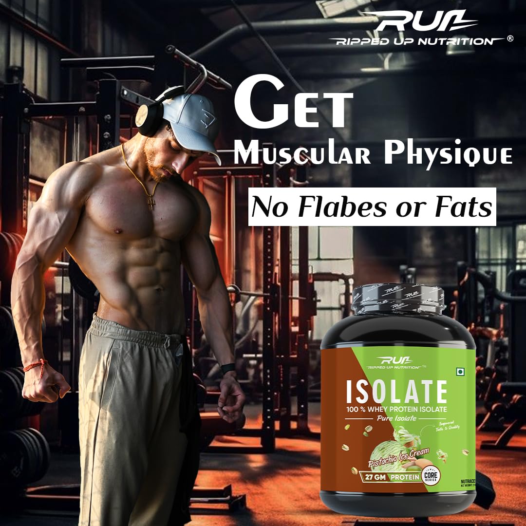 Ripped Up Nutrition 100% Whey Protein Isolate | 27g Protein, Low Carb & Fat | 1.81 Kg, 55 Servings