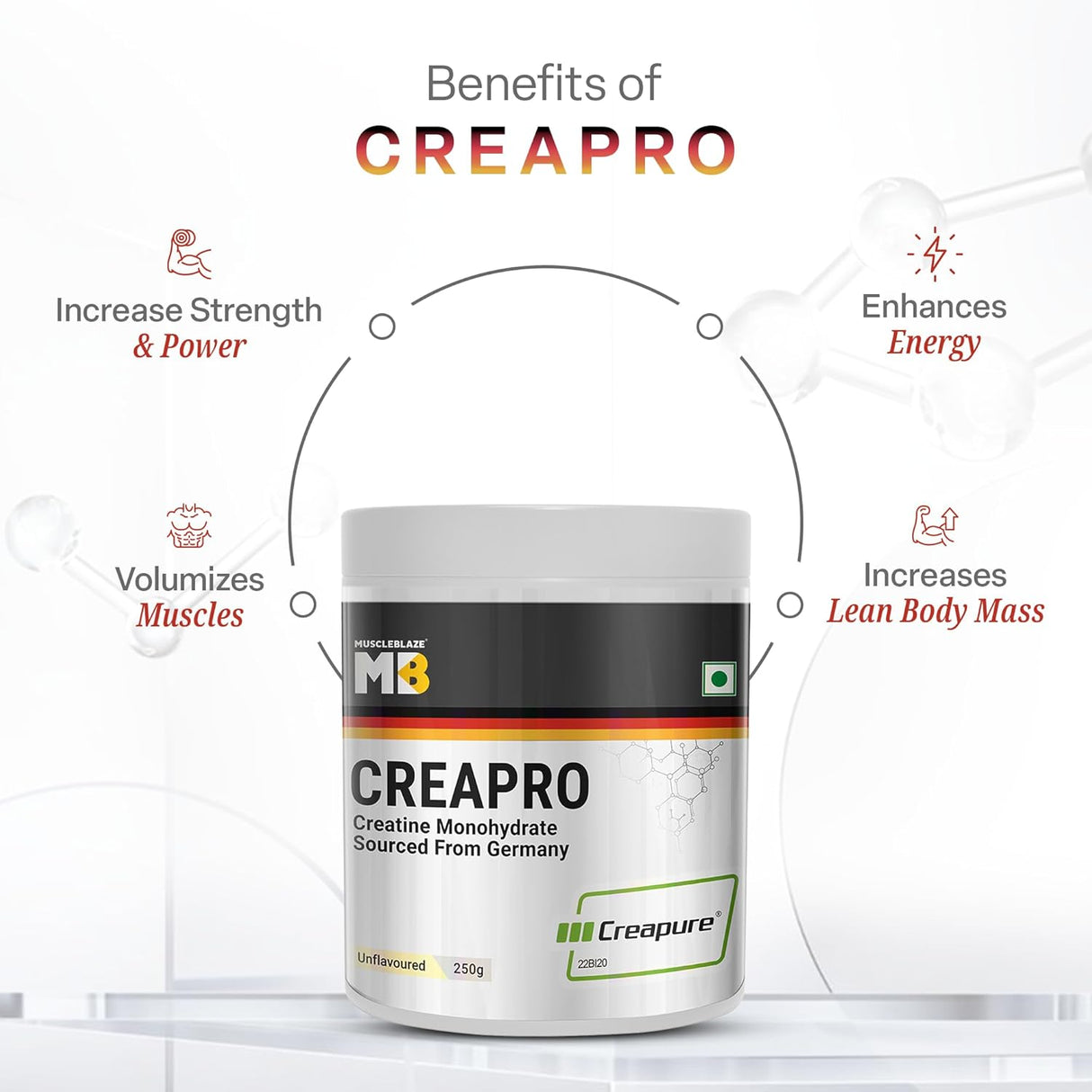 MuscleBlaze Creapro Creatine Powder 250g | Creapure