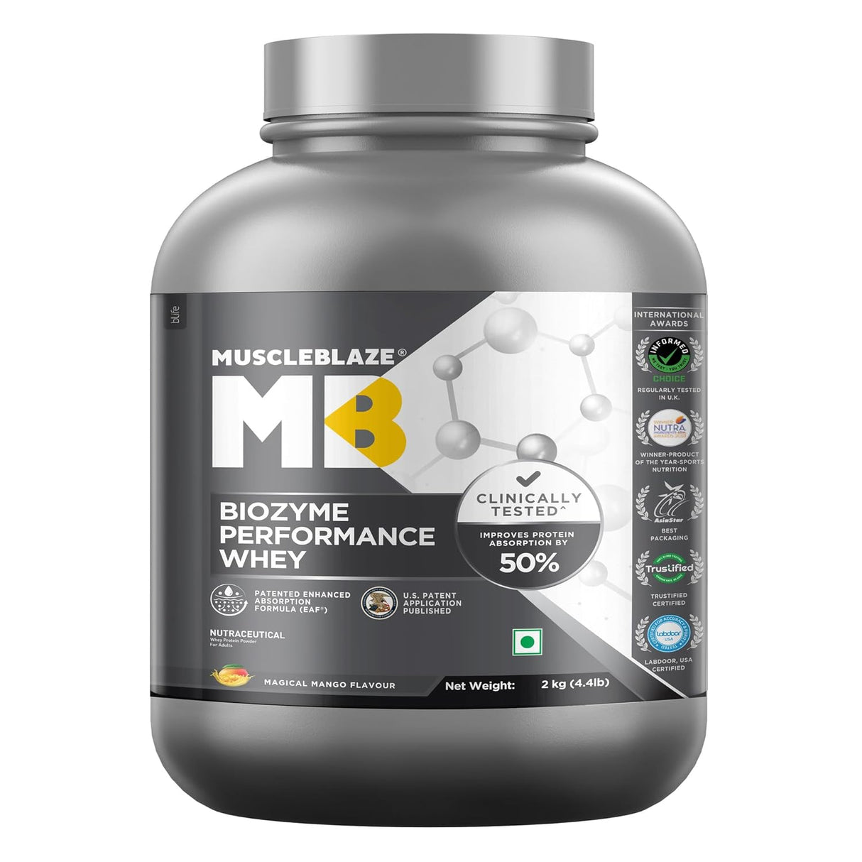 MuscleBlaze Biozyme Performance Whey - 4.4 Lbs