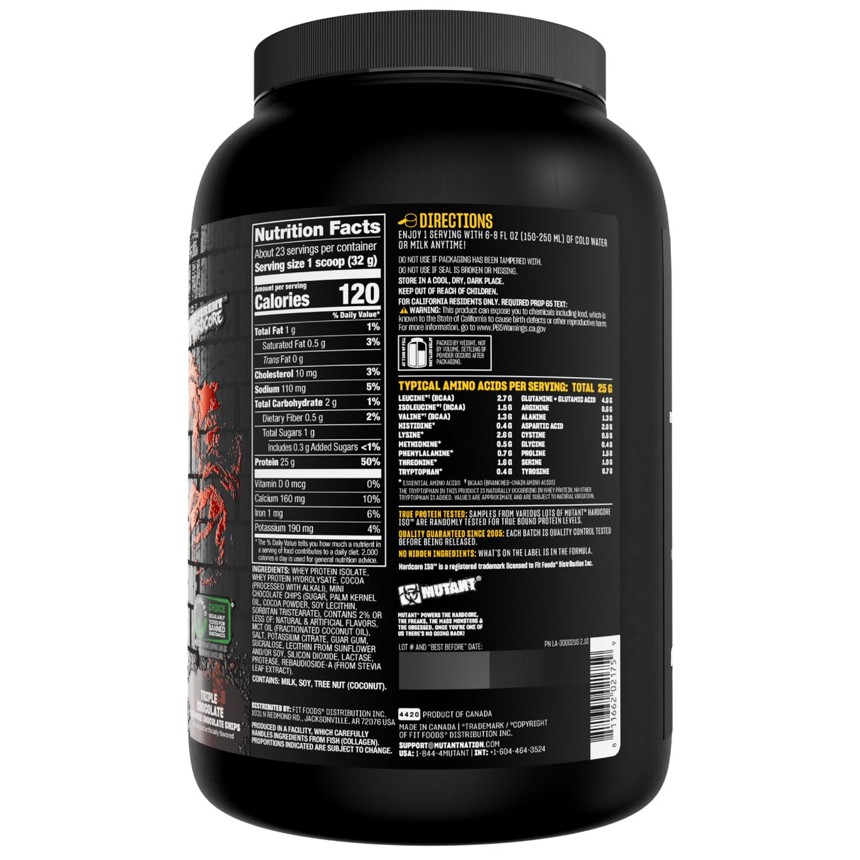 Mutant Hardcore ISO Whey Protein 1.6 lb | 23 Servings