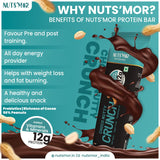 NUTS'MOR Protein Bar – 12g Protein Per Bar (Pack of 6, 300g) | No Added Sugar | 100% Veg | With Vitamins, Minerals & Fibre