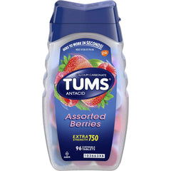TUMS Extra Strength Chewable Antacid Tablets | Assorted Berries | 96 Count
