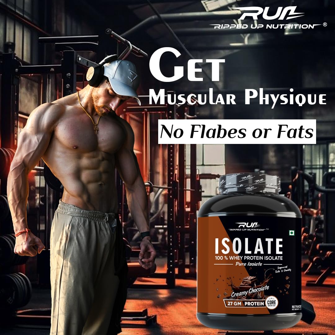 Ripped Up Nutrition 100% Whey Protein Isolate | 27g Protein, Low Carb & Fat | 1.81 Kg, 55 Servings