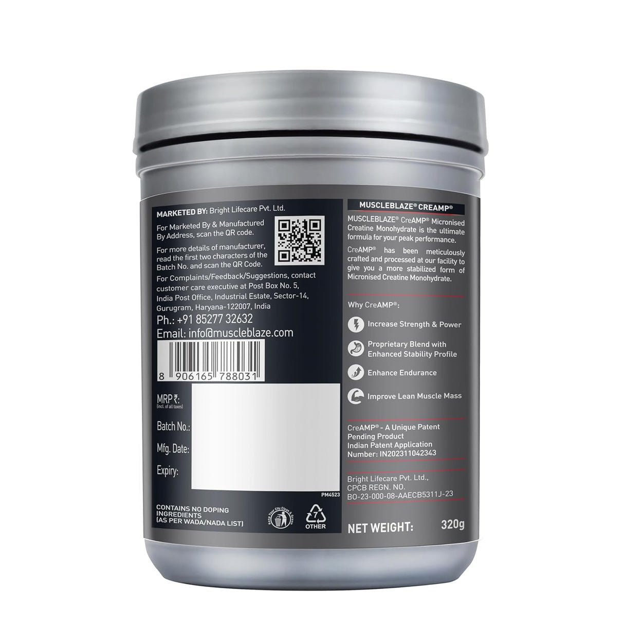 MuscleBlaze Creatine Monohydrate CreAMP