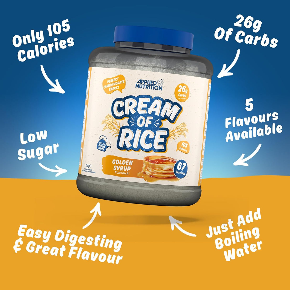 Applied Nutrition Cream of Rice | 25g Carbs | 2kg (67 Servings)