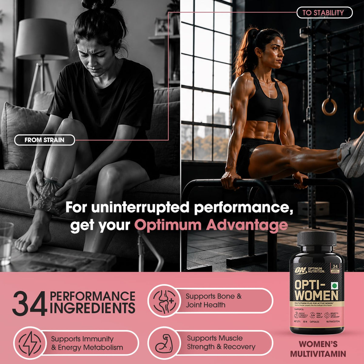 Optimum Nutrition (ON) Opti-Women Multivitamin Plus for Women | 60 Capsules