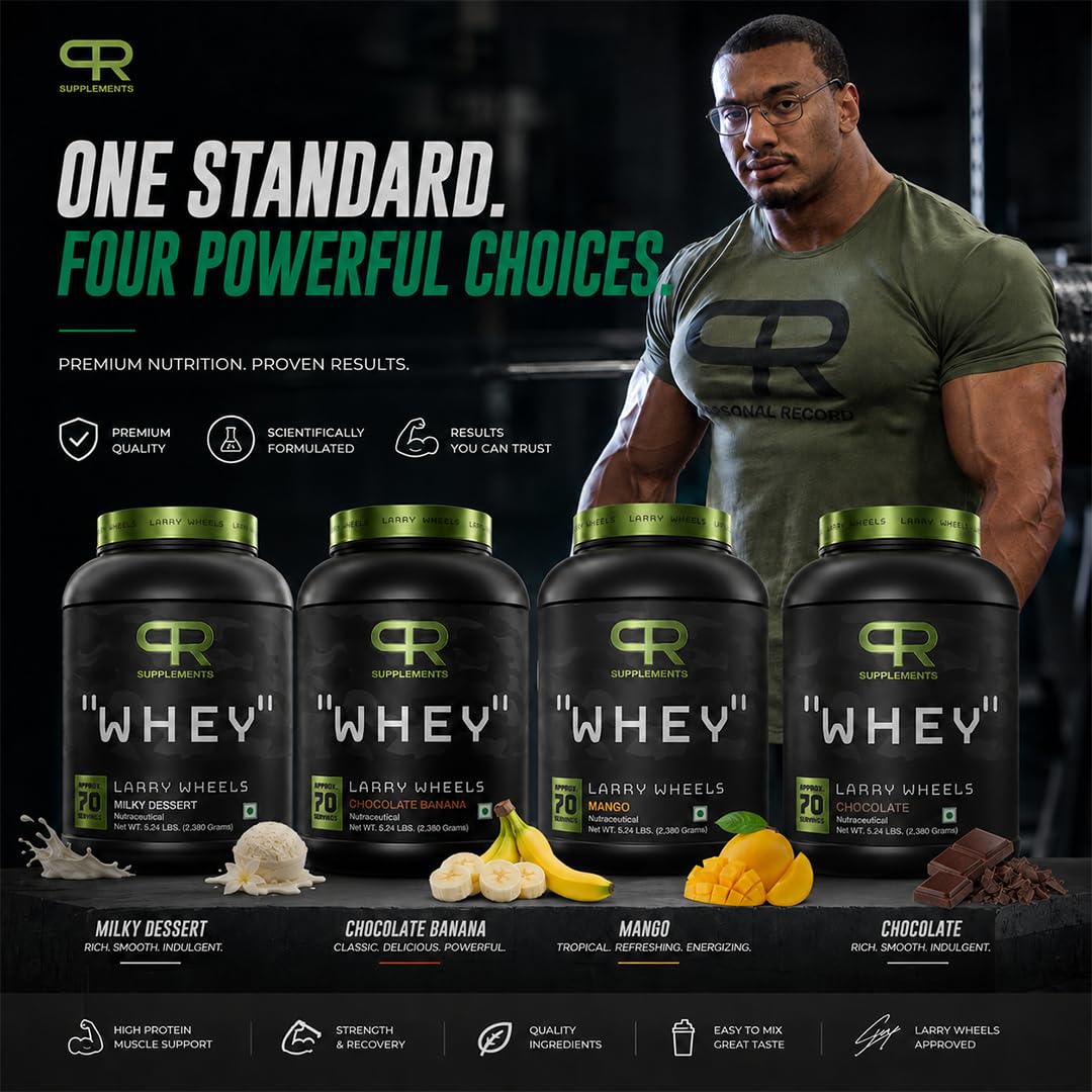 PR Supplements Larry Wheels Whey Protein Powder 2.38kg | Whey Protein Supplement