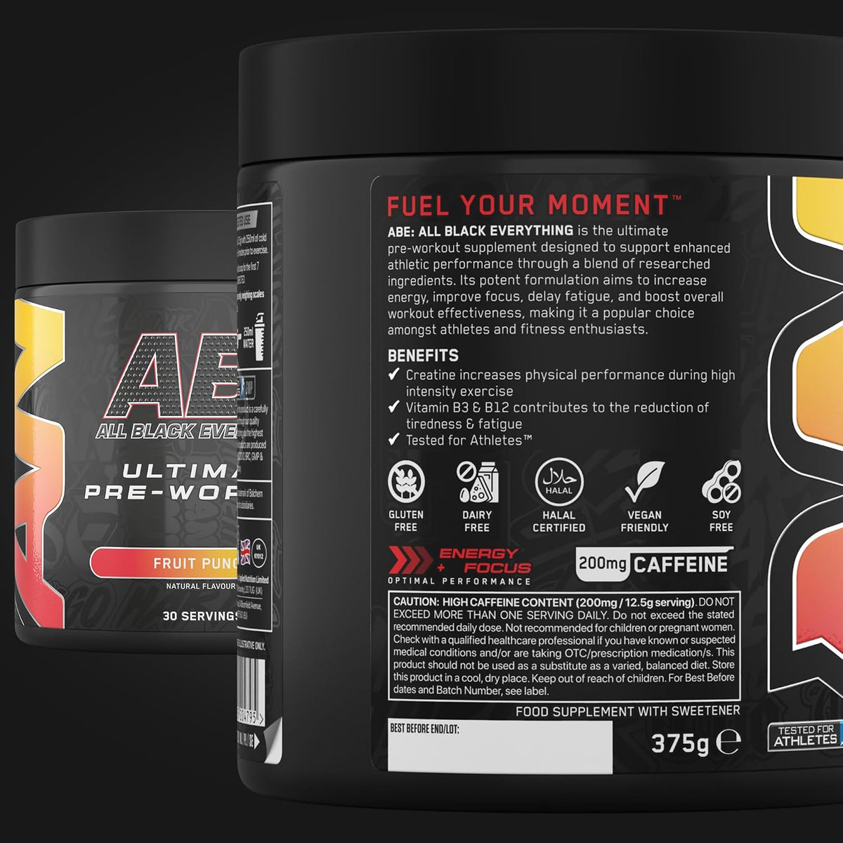 Applied Nutrition ABE (All Black Everything) Pre-Workout Powder | 375g (30 Servings)