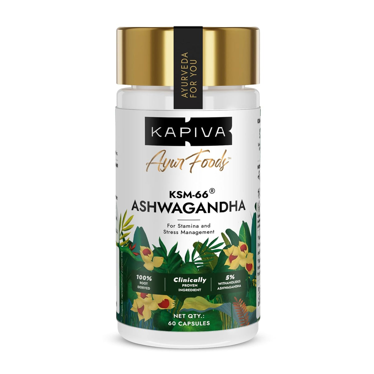 Kapiva Ayur Foods KSM-66 Ashwagandha - 60 Capsules