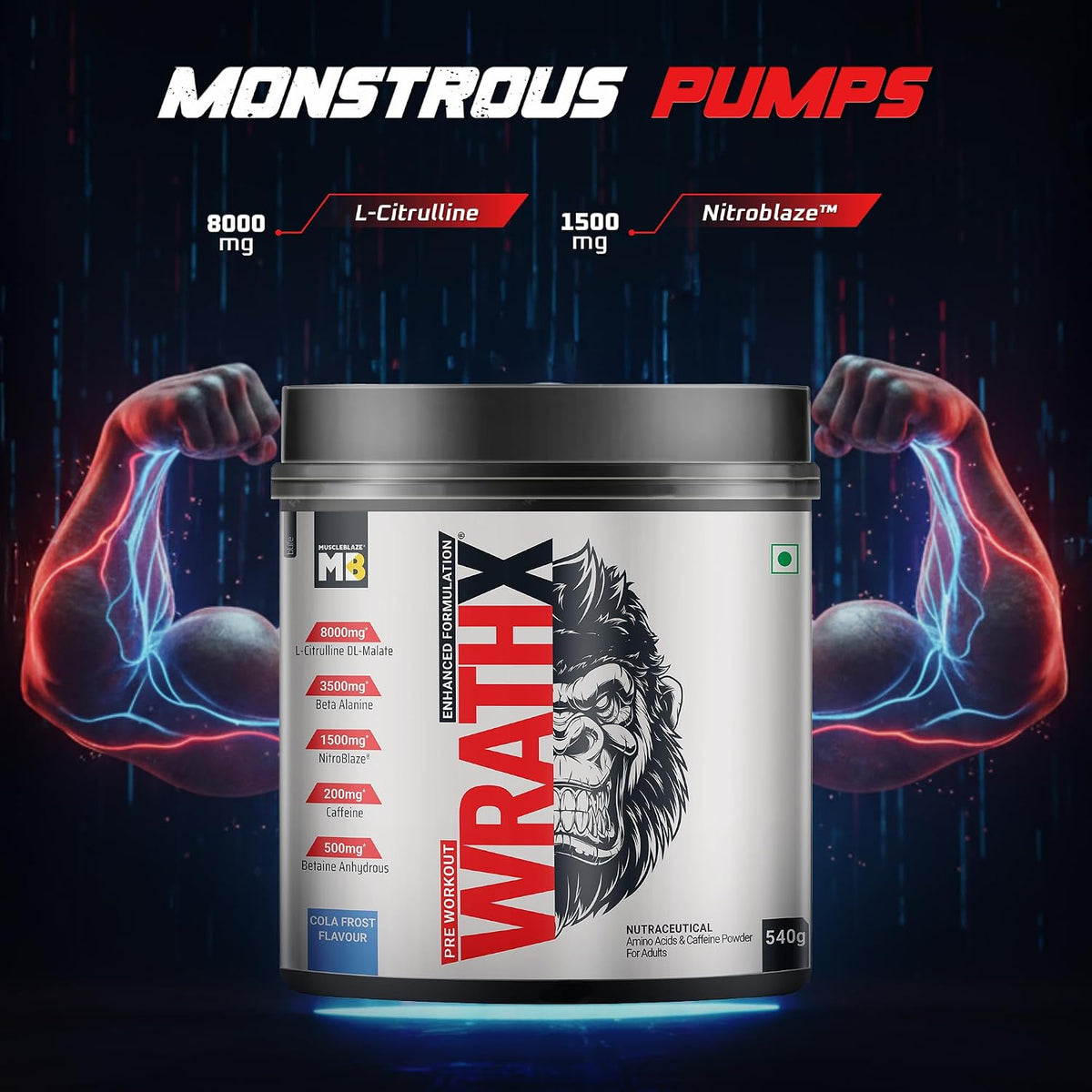 MuscleBlaze Pre-Workout WrathX - 30 Servings