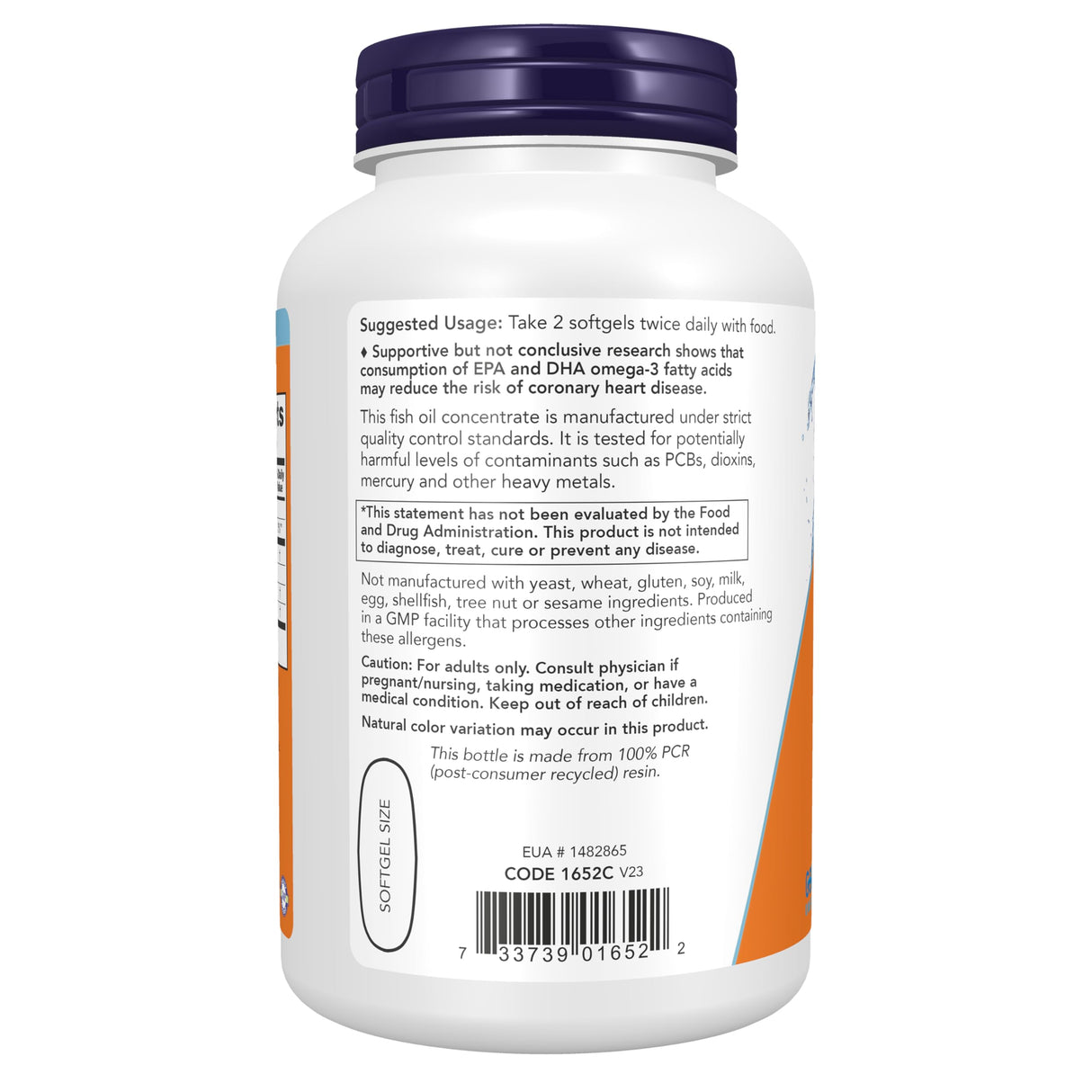 NOW Foods Omega-3 Fish Oil | Molecularly Distilled | 200 Softgels