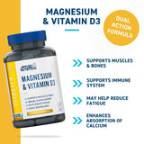 Applied Nutrition Magnesium & Vitamin D3 | 90 Capsules (30 Servings)