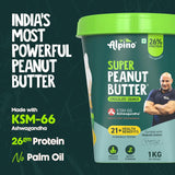 Alpino Super Peanut Butter with KSM-66 Ashwagandha Chocolate Crunch - 1 Kg