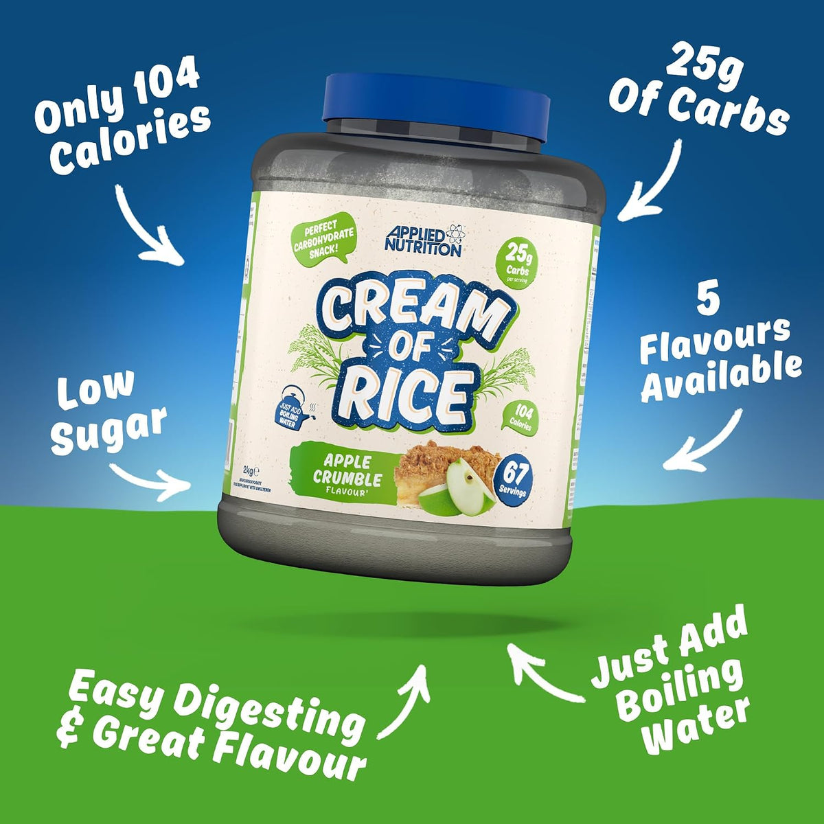Applied Nutrition Cream of Rice | 25g Carbs | 2kg (67 Servings)