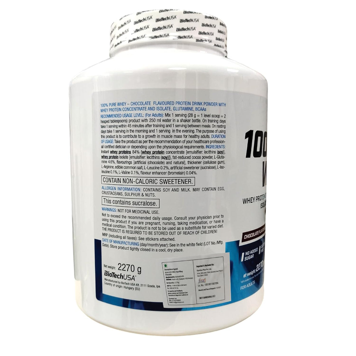 BiotechUSA 100% Pure Whey Protein - 2.27 kg