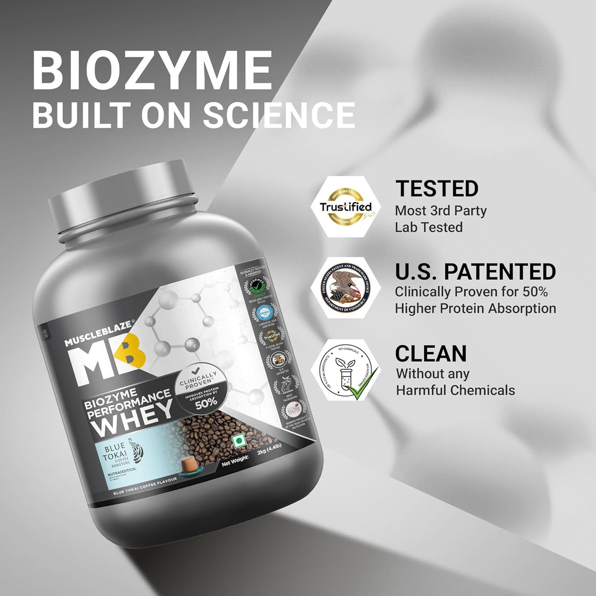 MuscleBlaze Biozyme Performance Whey - 4.4 Lbs