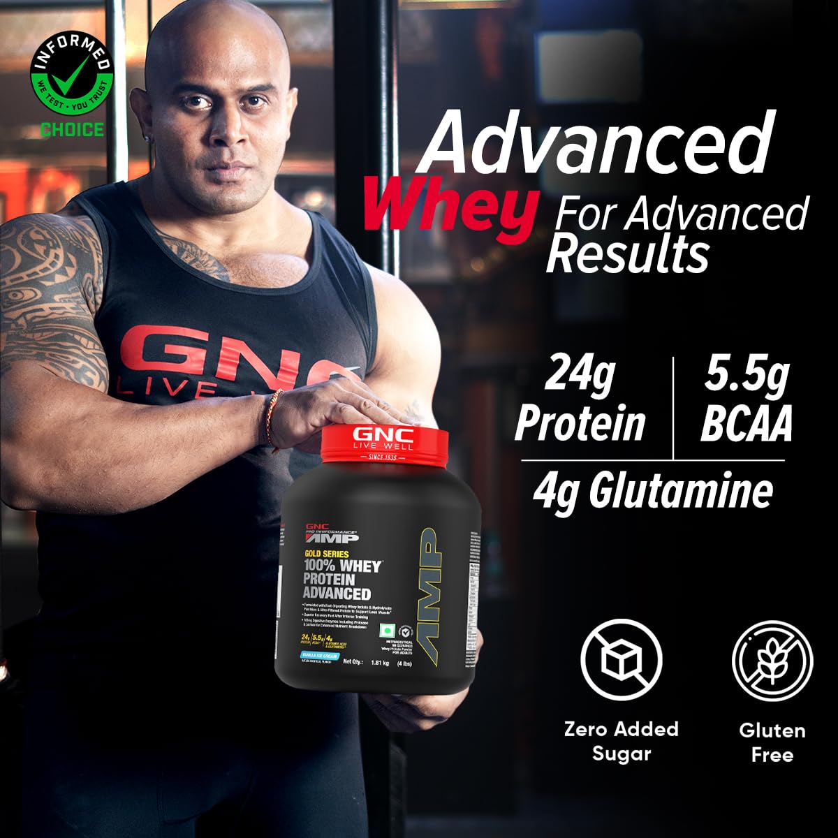 GNC AMP Gold 100% Whey Protein Advance - 4 Lbs