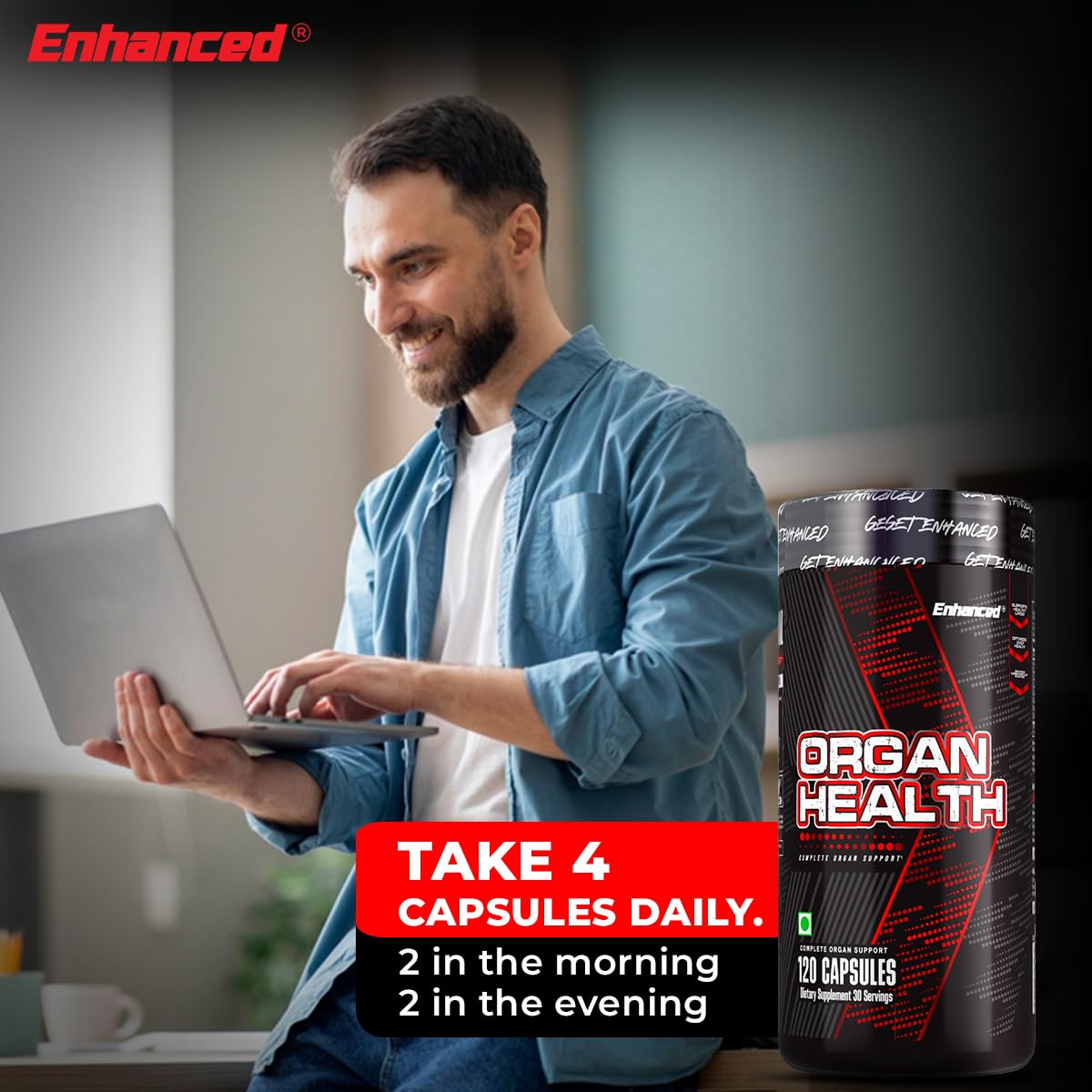 Enhanced Labs Organ Health Supplement – 120 Capsules | 30 Servings