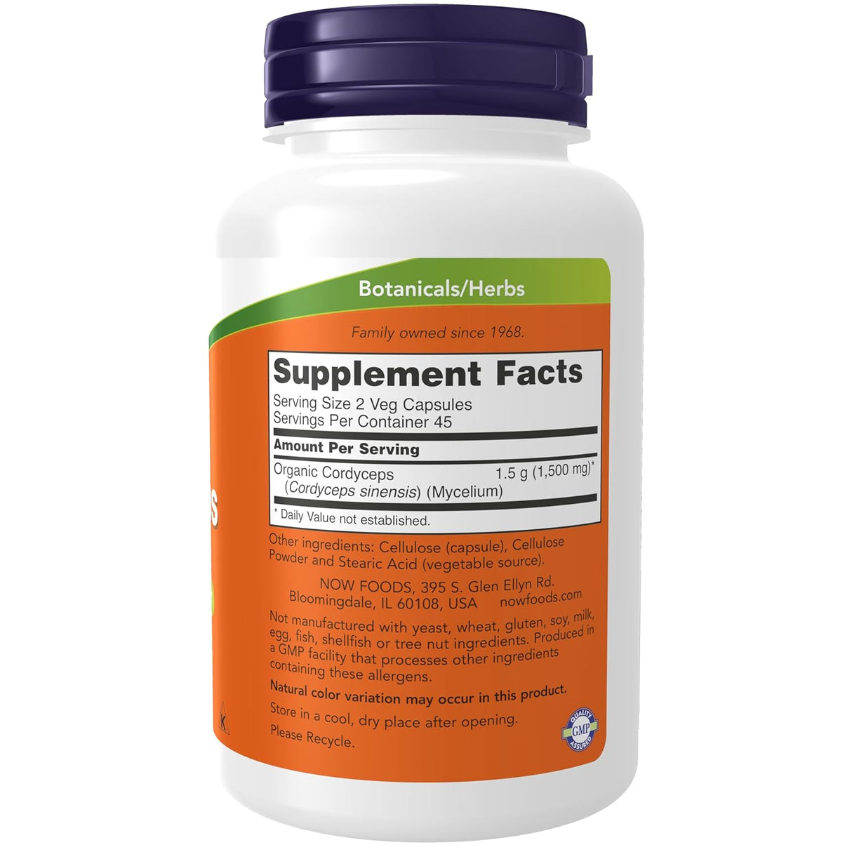 Now Foods Cordyceps Supplement 750mg | 90 Veg Capsules