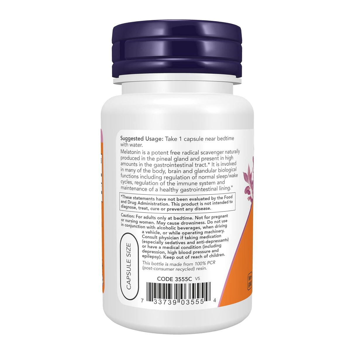 NOW Foods Melatonin 5mg | 60 Veg Capsules