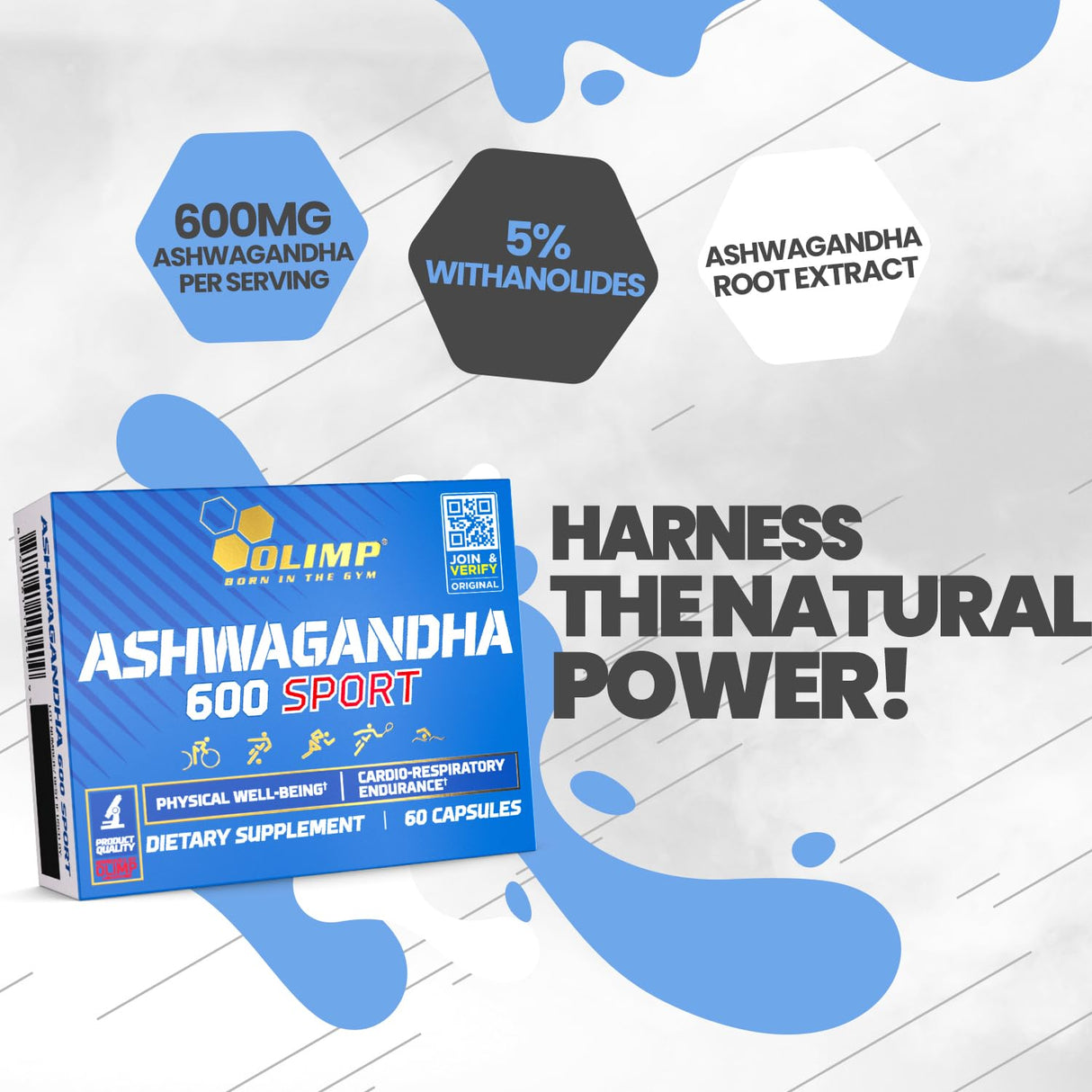 Olimp Sport Nutrition Ashwagandha KSM-66 Supplement | 60 Vegan Capsules