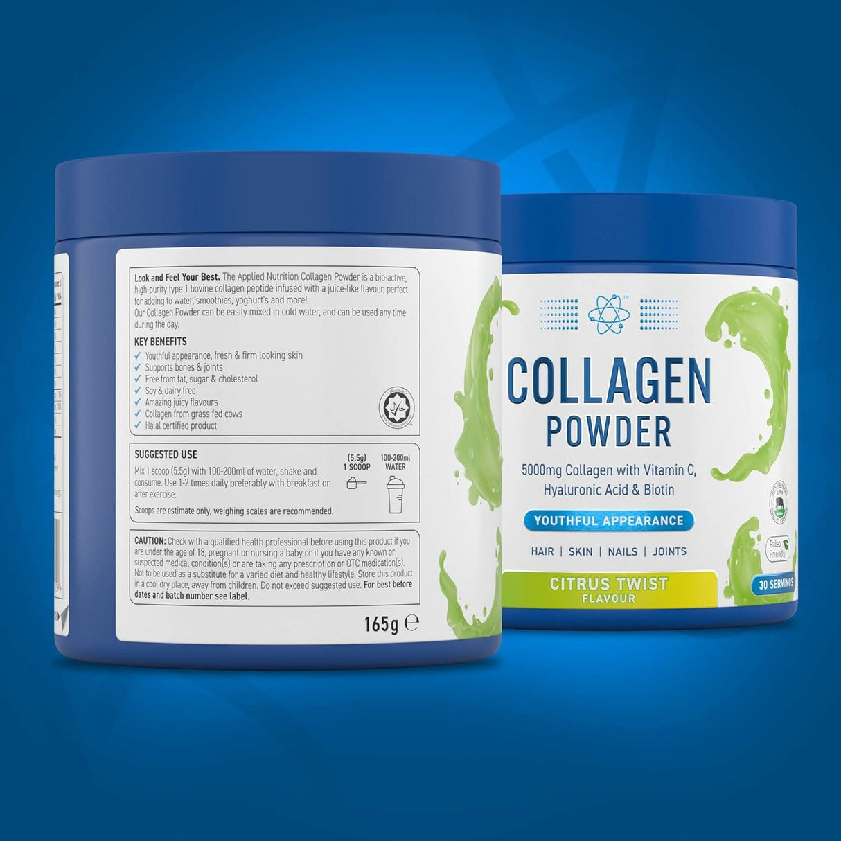 Applied Nutrition Collagen Peptides Powder | Hydrolysed Bovine Collagen | 165g (30 Servings)