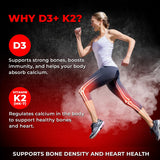 Enhanced Labs Vitamin D3 + K2 Supplement – 60 Capsules | Bone & Immune Support
