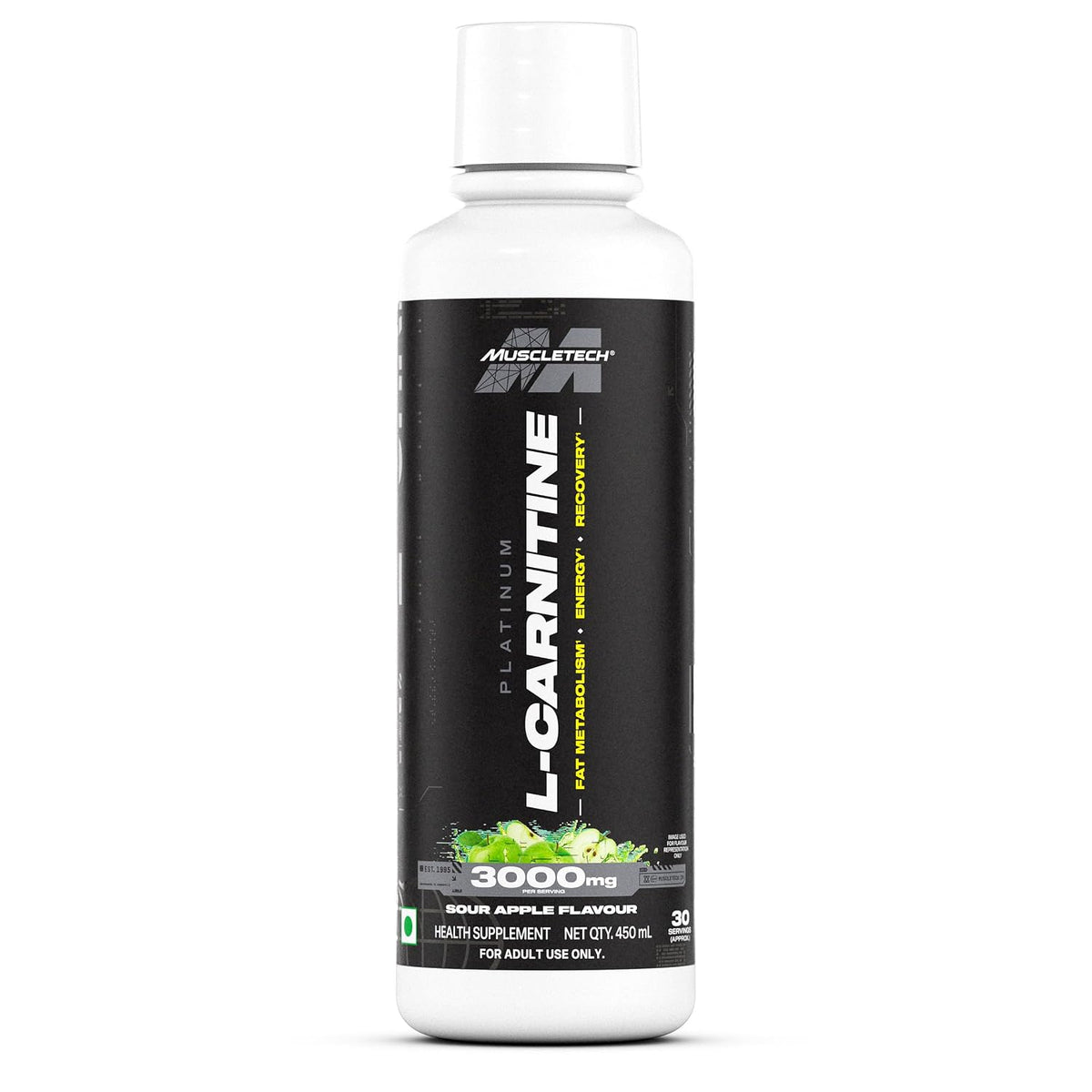 MuscleTech Platinum Liquid L-Carnitine 450ml | 3000mg per Serving | 30 Servings