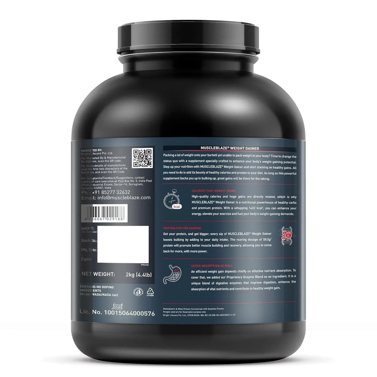 MuscleBlaze Weight Gainer with Added Digezyme - 2 Kg