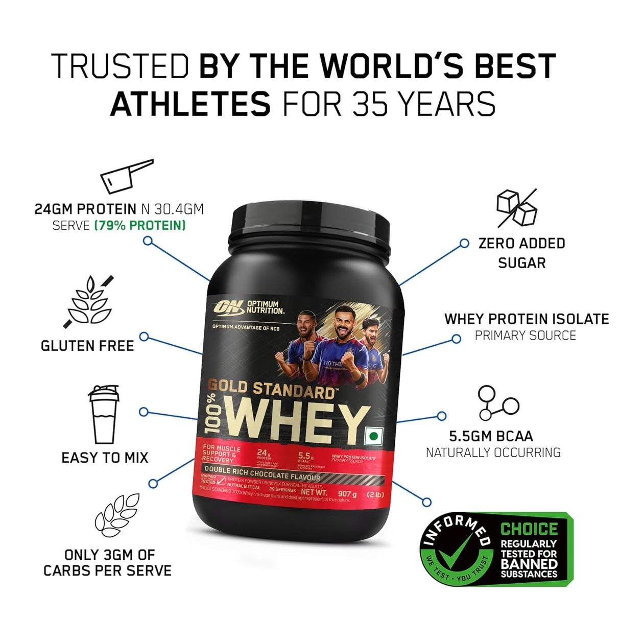 Optimum Nutrition (ON) Gold Standard 100% Whey 2 Lbs