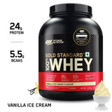 Optimum Nutrition (ON) Gold Standard 100% Whey 5 Lbs + Nutristar Micronized CREA Gold Creatine Monohydrate 250g (83 Servings) - Gold Standard Muscle Growth Combo