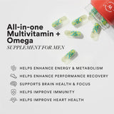 Wellbeing Nutrition Slow Multi+Omega for HIm | Stamina, Metabolism, Bones, Immunity, Digestion | 60 Veg Capsules