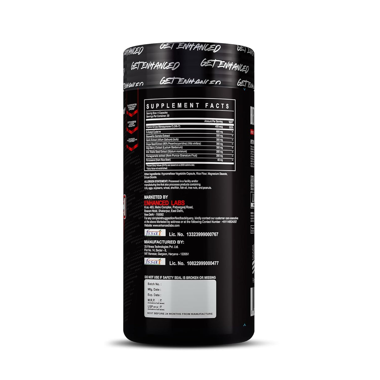 Enhanced Labs Organ Health Supplement – 120 Capsules | 30 Servings