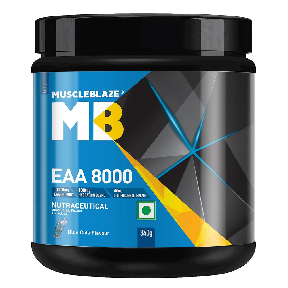 MuscleBlaze EAA 8000 | 1000mg Hydration Blend & 750mg L-Citrulline | 340g, 25 Servings