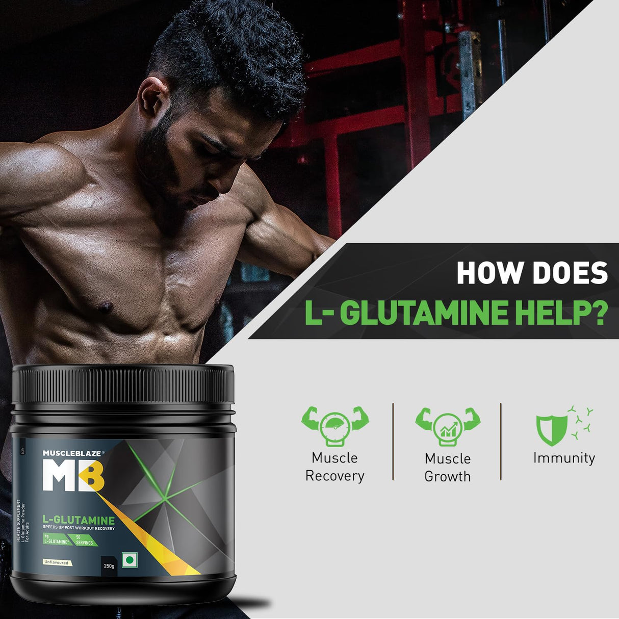 MuscleBlaze Micronized L-Glutamine 250 g