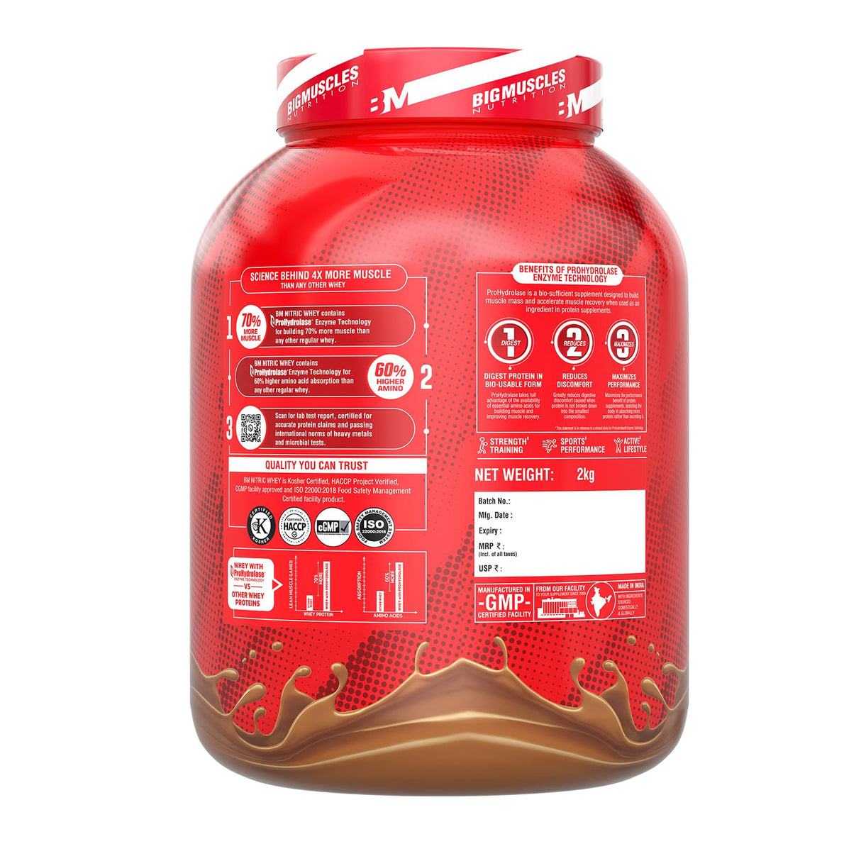 Big Muscles Nutrition Nitric Whey Protein - 4.4 Lbs