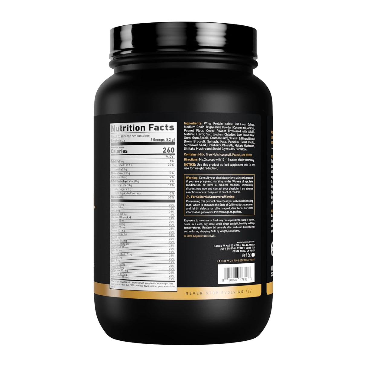 Kaged Meal Replacement, 20 Servings - 2.73 Lbs