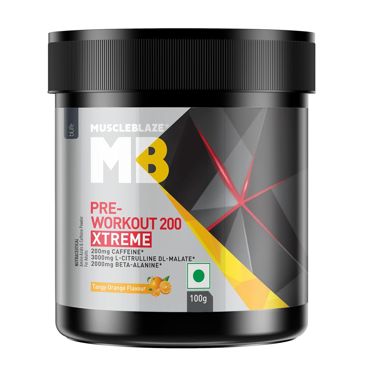 MuscleBlaze PRE Workout 200 Xtreme, 100 g - 15 Servings