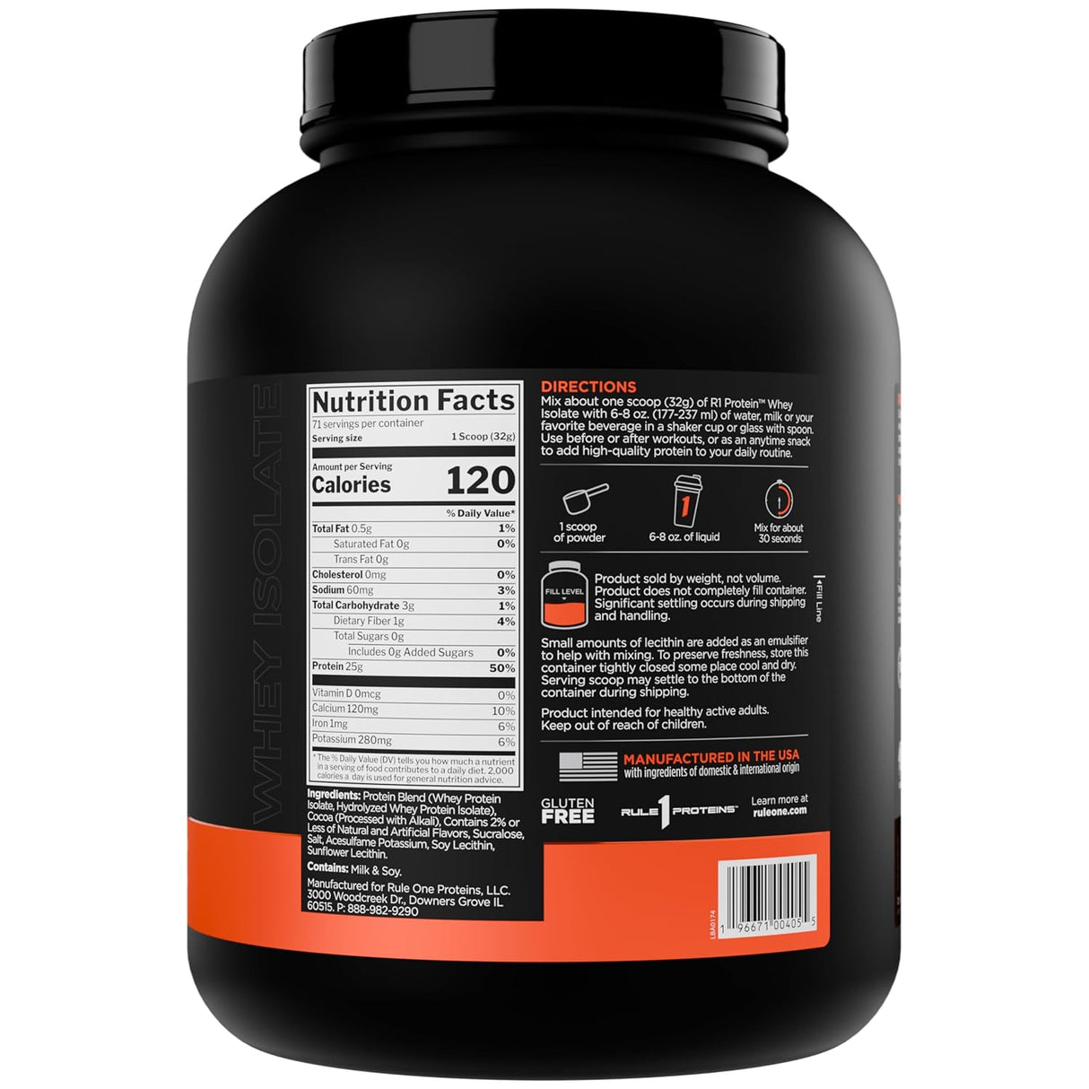 RULE1 100% Isolate Whey Protein , 2.27 kg