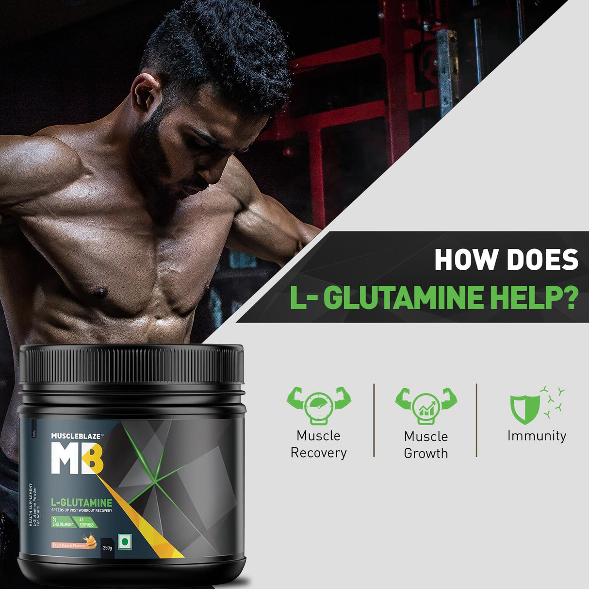 MuscleBlaze Micronized L-Glutamine 250 g