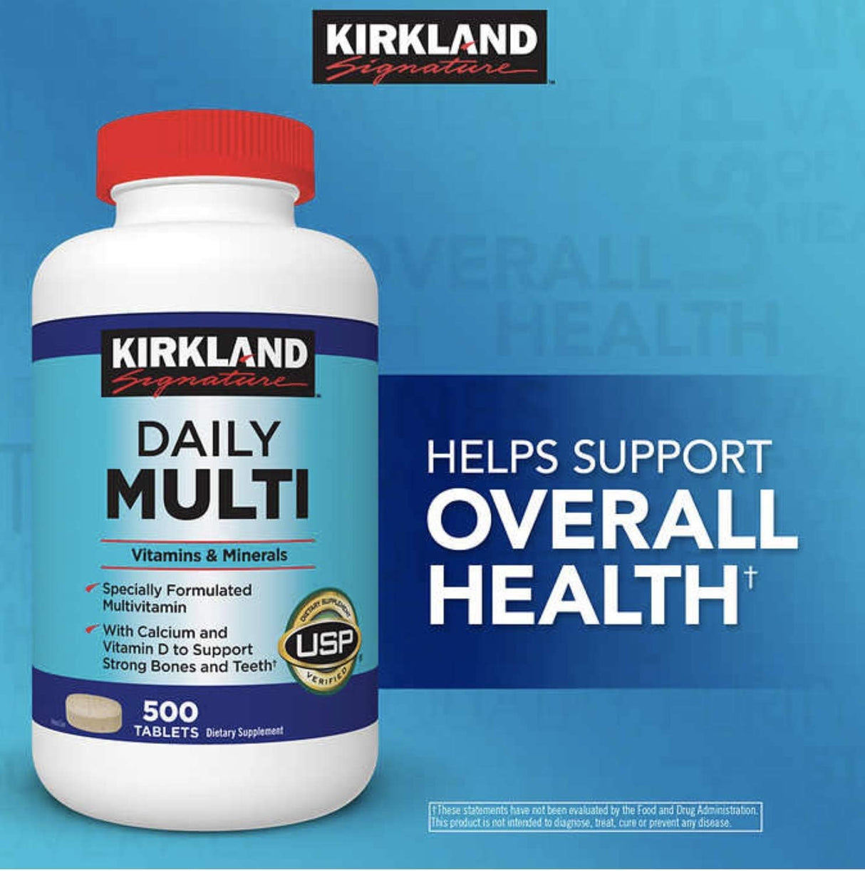 Kirkland Signature Daily Multi | Vitamins & Minerals | 500 Tablets