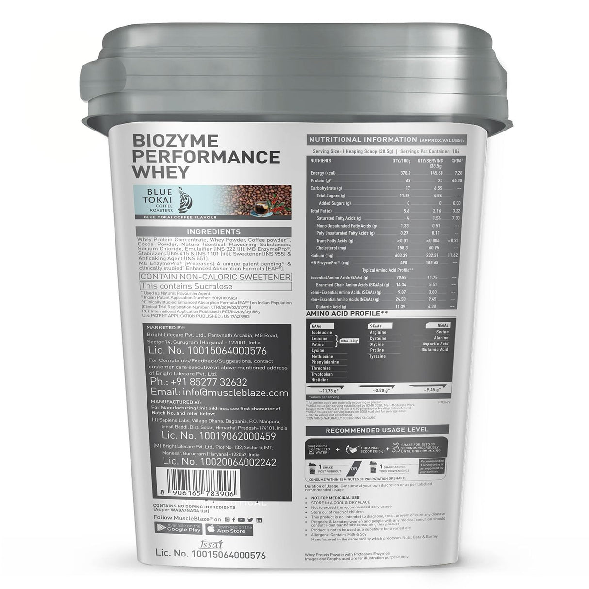 MuscleBlaze Biozyme Performance Whey - 8.8 Lbs