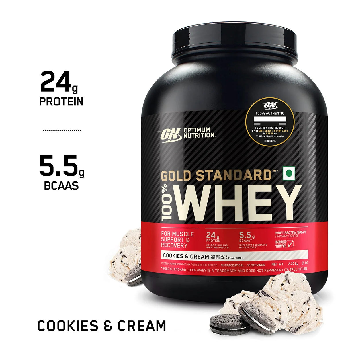 Optimum Nutrition (ON) Gold Standard 100% Whey 5 Lbs (Imported)